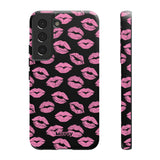 Pink Lips (Black)-Phone Case-Samsung Galaxy S22-Matte-Movvy