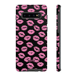 Pink Lips (Black)-Phone Case-Samsung Galaxy S10 Plus-Matte-Movvy