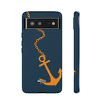 Orange Chained Anchor-Phone Case-Google Pixel 6-Matte-Movvy