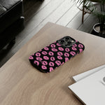 Pink Lips (Black)-Phone Case-Movvy