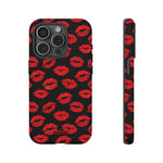 Red Lips (Black)-Phone Case-iPhone 15 Pro-Matte-Movvy