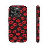 Red Lips (Black)-Phone Case-iPhone 15 Pro-Matte-Movvy