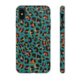 Turquoise Leopard-Phone Case-iPhone XS MAX-Glossy-Movvy