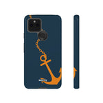 Orange Chained Anchor-Phone Case-Google Pixel 5 5G-Glossy-Movvy