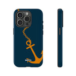 Orange Chained Anchor-Phone Case-iPhone 15 Pro-Glossy-Movvy