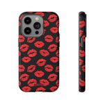 Red Lips (Black)-Phone Case-iPhone 14 Pro-Matte-Movvy