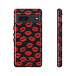 Red Lips (Black)-Phone Case-Google Pixel 7-Glossy-Movvy