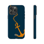 Orange Chained Anchor-Phone Case-iPhone 15 Pro Max-Glossy-Movvy
