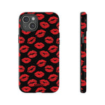 Red Lips (Black)-Phone Case-iPhone 15 Plus-Glossy-Movvy