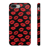 Red Lips (Black)-Phone Case-iPhone 8 Plus-Matte-Movvy