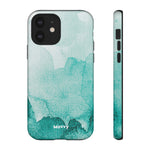 Aquamarine Watercolor-Phone Case-iPhone 12-Glossy-Movvy