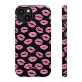 Pink Lips (Black)-Phone Case-iPhone 13-Glossy-Movvy