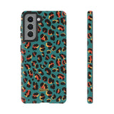 Turquoise Leopard-Phone Case-Samsung Galaxy S21-Matte-Movvy