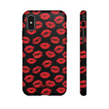 Red Lips (Black)-Phone Case-iPhone XS-Matte-Movvy