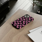 Pink Lips (Black)-Phone Case-Movvy