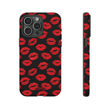 Red Lips (Black)-Phone Case-iPhone 15 Pro Max-Matte-Movvy