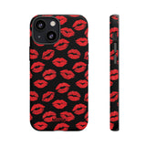 Red Lips (Black)-Phone Case-iPhone 13 Mini-Matte-Movvy