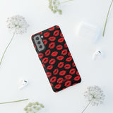 Red Lips (Black)-Phone Case-Movvy