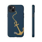 Gold Chained Anchor-Phone Case-iPhone 14 Plus-Matte-Movvy