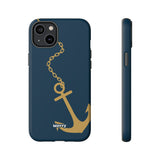 Gold Chained Anchor-Phone Case-iPhone 14 Plus-Matte-Movvy