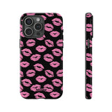 Pink Lips (Black)-Phone Case-iPhone 15 Pro Max-Glossy-Movvy