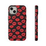 Red Lips (Black)-Phone Case-iPhone 14-Matte-Movvy