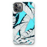 Baby Blue Leaves-Phone Case-iPhone 11 Pro Max-Tough-Gloss-Movvy