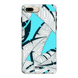 Baby Blue Leaves-Phone Case-iPhone 8 Plus-Tough-Gloss-Movvy