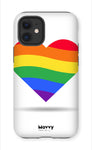 Rainbow Heart-Phone Case-iPhone 12 Mini-Tough-Gloss-Movvy